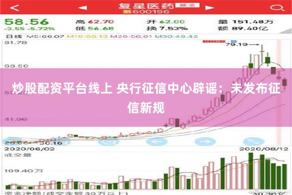 炒股配资平台线上 央行征信中心辟谣：未发布征信新规